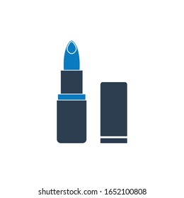 Icono de lápiz labial. Pasos vectoriales editables.