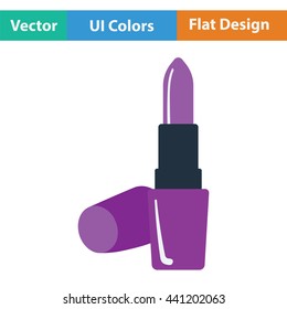Lipstick icon. Flat design. Vector illustration.