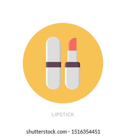 Lipstick icon. flat illustration of lipstick vector icon. Yellow theme concept