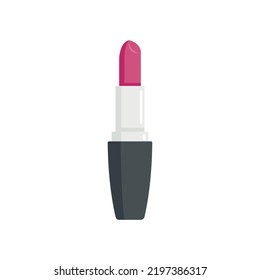 Icono de lápiz labial. Ilustración plana del icono vectorial de lápiz labial aislado en fondo blanco