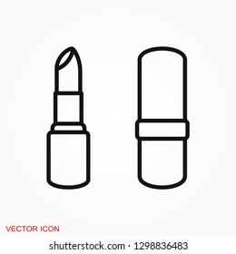 Lipstick icon, flat logo of lipstick, vector sign symbol for design