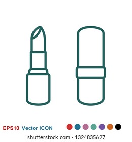 Lipstick icon, flat logo of lipstick, vector sign symbol for design