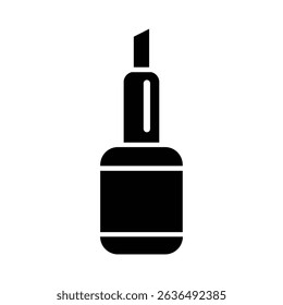 Lipstick Icon Flat outline fill black and white