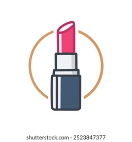 Ilustração do ícone de batom. Simples ilustração vetorial de um batom, ideal para projetos de beleza, moda e cosméticos.