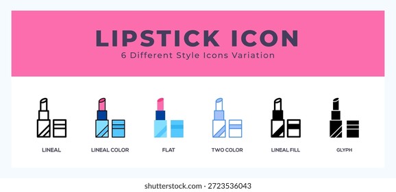 Lippenstift-Icon-Illustrationsvektor mit verschiedenen Stilen