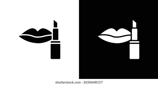 Lipstick icon Isolated flat vector in outline