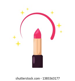 Lipstick icon isolated on white background. Makeup for lip. Vector flat design