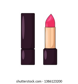 Lipstick icon isolated on white background. Makeup for lip. Vector flat design