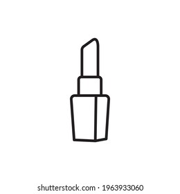 Lipstick icon. Isolated on White background. Lipstick vector icon in line style design isolated on white background. Editable stroke. stock illustration
