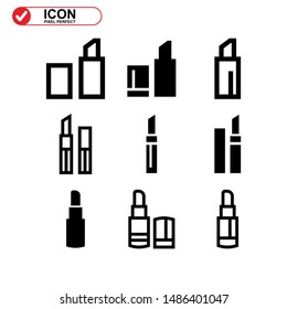 lipstick icon isolated sign symbol vector illustration - Collection of high quality black style vector icons
