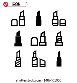 lipstick icon isolated sign symbol vector illustration - Collection of high quality black style vector icons
