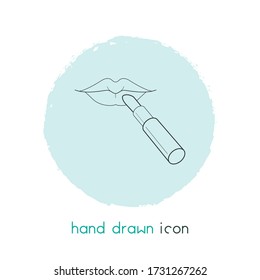 Lipstick icon line element. Vector illustration of lipstick icon line isolated on clean background for your web mobile app logo design.