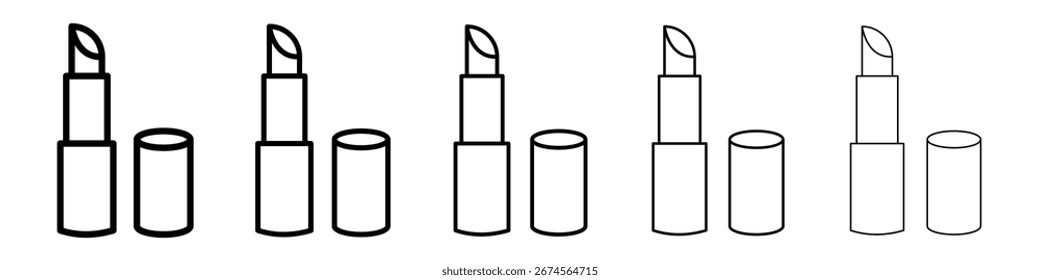 Lipstick icon logo in stroke lines collection