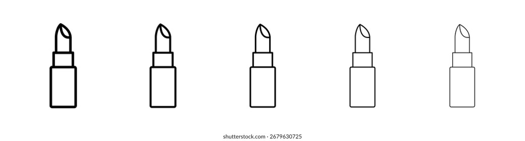 Lippenstift-Symbol-Logo in Strichlinien-Kollektion