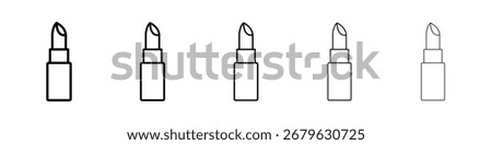 Lipstick icon logo in stroke lines collection