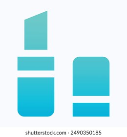 Icono de lápiz labial, Vector de maquillaje, Vector de degradado aislado.