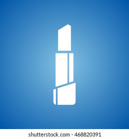 Lipstick Icon on blue color.