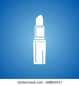 Lipstick Icon on blue color.