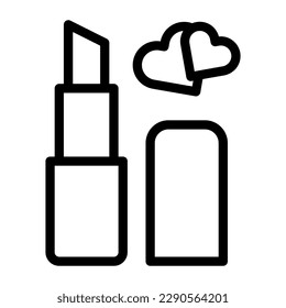 lipstick icon outline black colour mother day illustration vector element and symbol perfect.