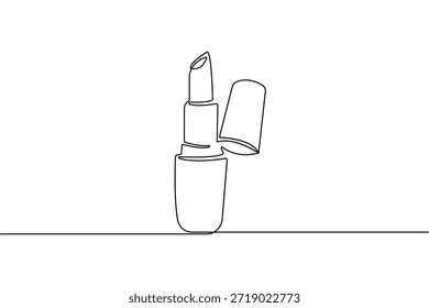 Contorno de ícone de batom em desenho contínuo de uma linha estilo ilustração vetor minimalista isolado
