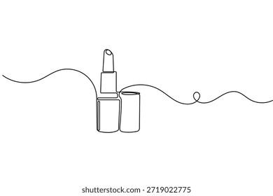 Contorno de ícone de batom em desenho contínuo de uma linha estilo ilustração vetor minimalista isolado