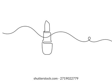 Contorno de ícone de batom em desenho contínuo de uma linha estilo ilustração vetor minimalista isolado