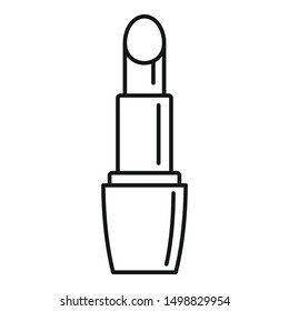 Icono de lápiz labial. Icono de vector de lápiz de labios de esquema para diseño web aislado en fondo blanco