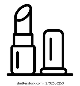 Lipstick icon. Outline lipstick vector icon for web design isolated on white background