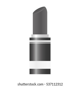 lipstick icon over white background. makeup concept. black and white design. vector illustration