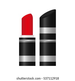 lipstick icon over white background. makeup concept. colorful design. vector illustration