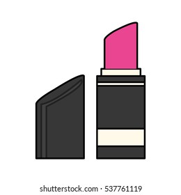 lipstick icon over whte background. makeup and cosmetic concept. colorful design. vector illustration
