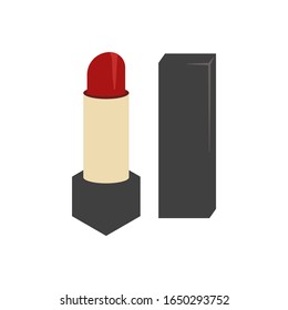 Icono de pintalabios es parte de maquillaje y cosmética. Este icono de pintalabios también es parte del logo de belleza. Este logotipo cosmético consiste en un pintalabios rojo. El concepto de maquillaje y cosmética para la belleza.
