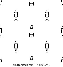 lipstick icon pattern. Seamless lipstick pattern on white background.