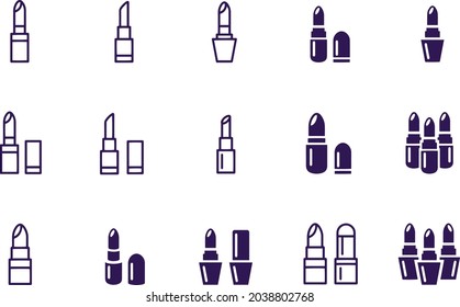 Lipstick icon set vector design 