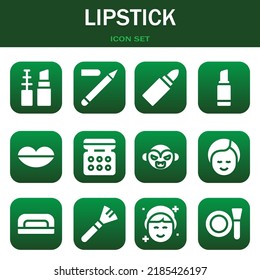 lipstick icon set. Vector  illustrations related with Make up, Eyeliner and Lipstick