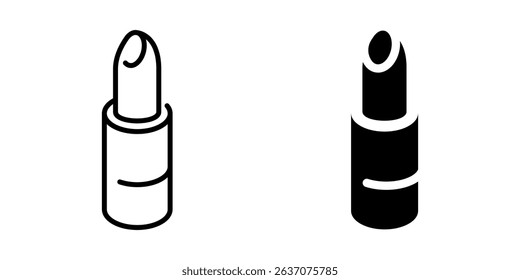 Lipstick icon. Silhouette style. Line and silhouette style.