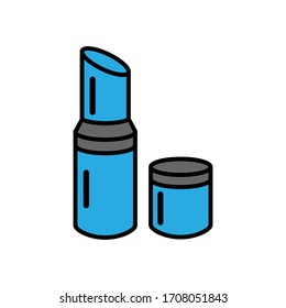 Lipstick icon. Simple flat logo of lipstick isolated on white background. Vector illustration
