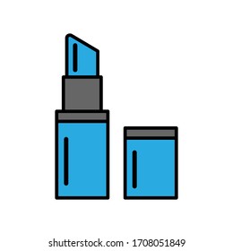 Lipstick icon. Simple flat logo of lipstick isolated on white background. Vector illustration