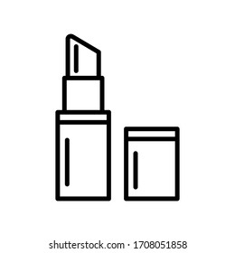 Lipstick icon. Simple flat logo of lipstick isolated on white background. Vector illustration