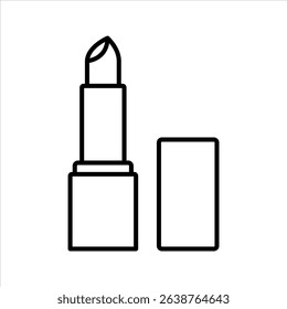 Lipstick icon. Simple flat logo of lipstick isolated on white background. Vector illustration.