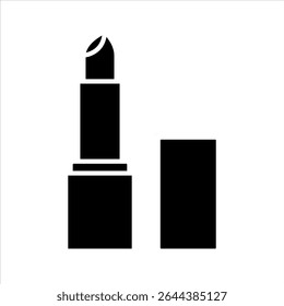 Ícone de batom. Logotipo plano simples de batom isolado no fundo branco. Ilustração vetorial.