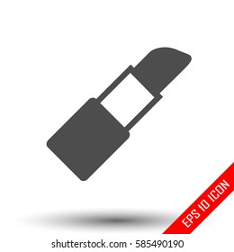 Lipstick icon. Simple flat logo of lipstick isolated on white background. Vector illustration.