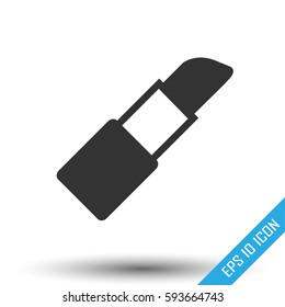 Lipstick icon. Simple flat logo of lipstick isolated on white background. Vector illustration.