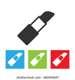 Lipstick icon. Simple logo of lipstick isolated on white background. Flat vector illustration.