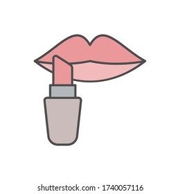 Icono de lápiz labial. Sencillo esquema coloreado vector de iconos de belleza para ui y ux, sitio web o aplicación móvil