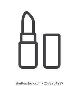 Lipstick icon Simple outline vector logo