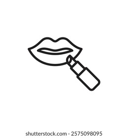 Lipstick icon Simple thin outline