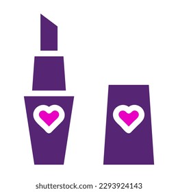 lipstick icon solid duocolor pink purple colour mother day illustration vector element and symbol perfect.
