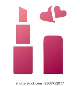 lipstick icon solid gradient red colour mother day illustration vector element and symbol perfect.