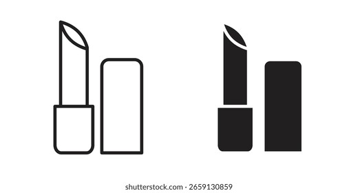 Vector de icono de lápiz labial editable. conjunto de Vectores negros